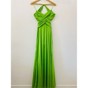 Masquerade VTG Halter Satin Formal Maxi gown Size 6